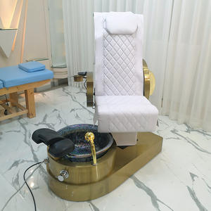 Luxuriöser Metall-Fußmassagestuhl mit Vergoldeter Basis, Drehbaren Armlehnen und Anpassbarer Farbe - Product Image 5