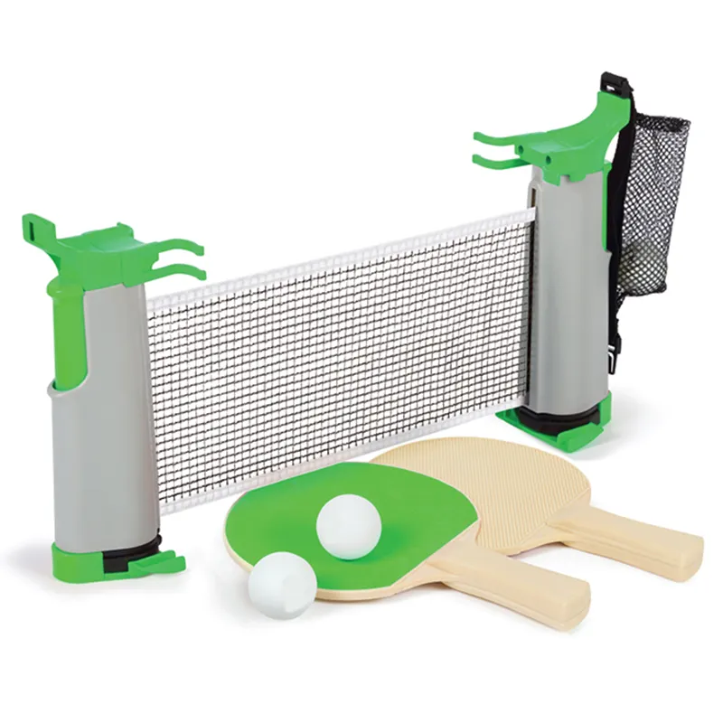 Hot Selling Indoor Portable Table Tennis Set, Complete Portable Ping-Pong Set Includes Ping-Pong Paddles, Balls, and Net