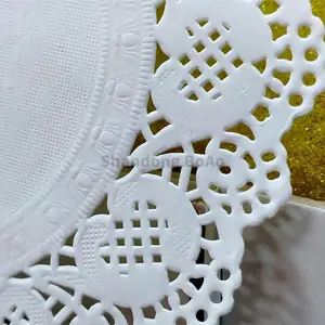 Hot Sale Paper Doilies Gold White Greaseproof Paper Round Paper Lace Table Doilies Wedding Decoration Cake Tools Tablecloth