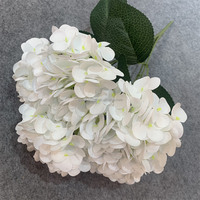 B-1300 Arrangements de fleurs artificielles de bonne qualité, Hortensias blancs, fleurs artificielles pour mariage, toucher réel, 5 têtes d'hortensias