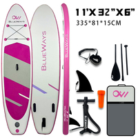 Planche de paddle gonflable tout-en-un de haute qualité avec pompe et ailerons, construction durable en PVC/EVA, unisexe, pour les eaux océaniques