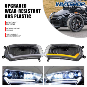 INMT - Faros Delanteros LED Modificados de Plástico para Can-Am <span class=keywords><strong>Spyder</strong></span> F3, Luces de Circulación Diurna, Intermitentes Integrados para Vehículos de Tres Ruedas - Product Image 2