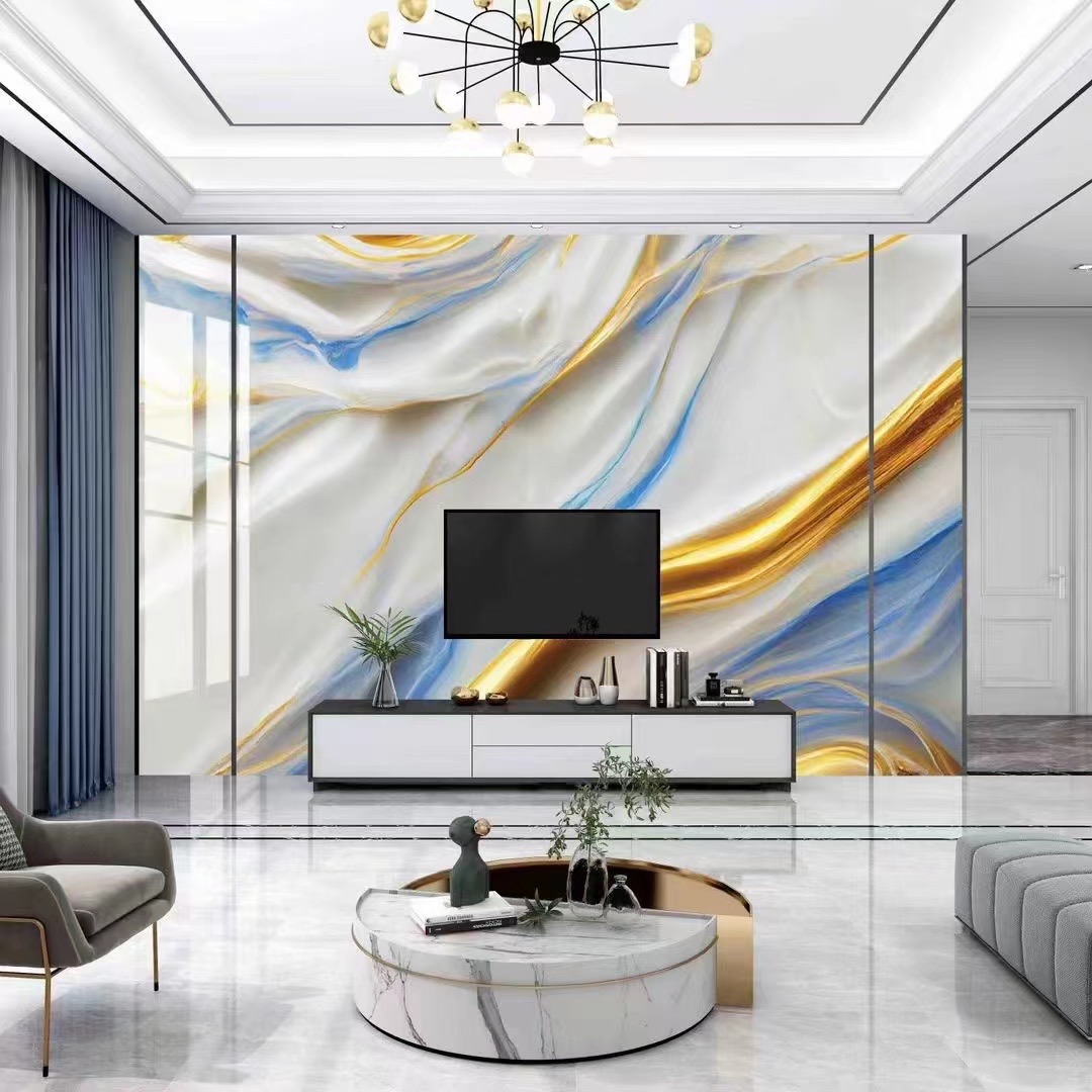 Premium 2.8/3mm  3d Print Decoration Wall Panel 1220x2800mm PVC UV Marble Shower Wall Panel