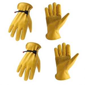 Gants de travail unisexes en cuir de vachette grainé, lisses, antidérapants, antistatiques, certifiés CE, avec manchette de sécurité, anti-coupure et résistants à la chaleur - Product Image 1