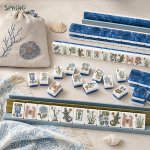 Juego de Fichas de Mahjong de Cerámica de Lujo Grabadas, para 4 Jugadores, Portátil, con Diseño Personalizado - Product Image 4