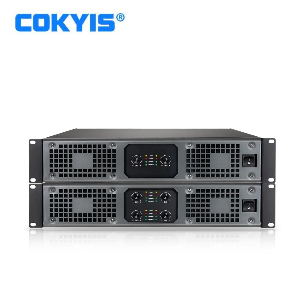 COKYIS V 시리즈 디지털 파워 앰프 2U 4 채널 노래방 무대 오디오 마이크 스피커 AMP 4*650W 앰프