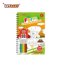 KEYBABY Tableau de récompenses pour l'apprentissage de la propreté des enfants avec autocollants, livre de coloriage de dessins animés et ensemble de stylos