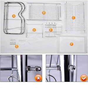 Organizador de Platos para Cocina, Escurridor Antioxidante, Rejilla de Secado para Jabón de Platos, Contenedor Acolchado para Almacenamiento de Platos de Hotel, Rejilla de Drenaje para Horno - Product Image 4