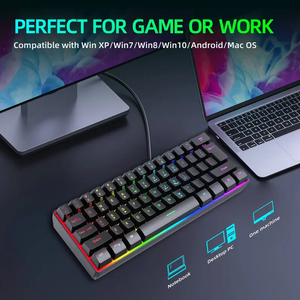 61-<b>Key</b> RGB Backlit Wired Gaming Keyboard 60% Compact Design Ergonomic <b>USB</b> Interface Waterproof Mini Mechanical Feeling for PC Co - Product Image 3