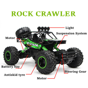 Voiture RC 4x4 1:12 1:16, buggy télécommandé 2.4G, camions tout-terrain, lumières LED pour garçons, chargeur inclus, Wi-Fi 1080p HD, intérieur-extérieur - Product Image 4