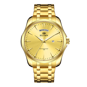 2026 Luxury Men's <b>Waterproof</b> <b>Watch</b> - Top-Quality Classic Quartz Wristwatch Polished Steel Strap Durable Material Timeless Design - Product Image 1