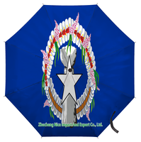Paraguas Plegable con Bandera de Saipan, Apertura y Cierre Automático, Compacto, Portátil, Grande, para Protección Contra la Lluvia y el Viento