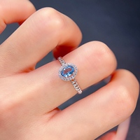 Wholesale Custom 925 Sterling Silver Oval Cut Topaz Ring 4mmx6mm Minimalist Prong Setting Unisex Gift for Party OEM ODM