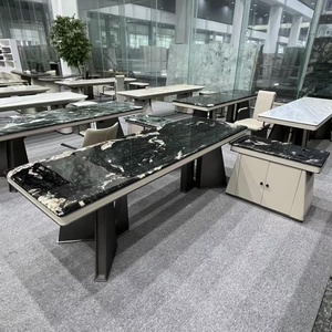 Bàn trà đá sang trọng hiện đại màu xanh lục dành cho văn phòng hoặc phòng khách biệt thự - Product Image 1