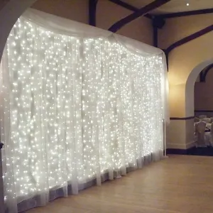 Guirlande lumineuse rideau à lumière 300 LED, 3 m, éclairage d'intérieur, pour fenêtre, chambre à coucher, mariage, anniversaire, fête de noël, décorations