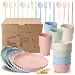 Nouvelle Collection 2026 : Vaisselle Biodégradable en Paille de Blé et Fibre de Bambou – Service de Table de Haute Qualité pour Dîner - Product Image 2