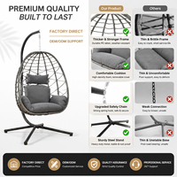 Fauteuil suspendu pliable avec logo personnalisé, fabrication directe, chaise suspendue avec support, mobilier de patio moderne en rotin pour les entreprises