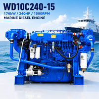 Moteur diesel marin turbocompressé SCDC Weichai WD10C240-18 176 kW 240 CV 1800 tr/min pour bateaux et navires commerciaux
