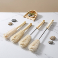 Brosse de nettoyage à long manche en bois pour tasses, avec conception sans angle mort, pour bouteilles et tasses de cuisine, outil magique portable avec poils en nylon