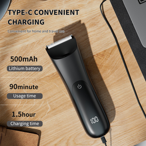 Tondeuse Premium pour Poils Pubiens Masculins avec Lames en Céramique et Écran LED, Rechargeable par USB, Autonomie de 120 Minutes, Tondeuse Corporelle pour Hommes - Product Image 2