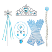 Anime Film Princesse Couronne Baguette Bijoux Gant Perruque Tresse Enfants Festival Fête Princesse Costume Cosplay Accessoires