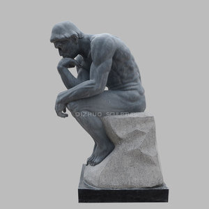 Famoso tamaño grande jardín al aire libre <span class=keywords><strong>Rodin</strong></span>'s Masterpiece figura granito negro mármol pensador <span class=keywords><strong>estatua</strong></span> - Product Image 2