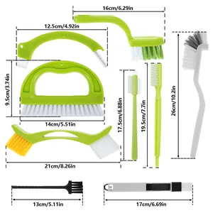 9 Pack Plastic Groove Cleaner Brush Set Multipurpose <b>Hand</b>-held Deep Cleaning Reusable Tile Joint <b>Scrub</b> Brush - Product Image 4