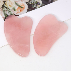 Strumento per Massaggio Facciale Gua <span class=keywords><strong>Sha</strong></span> in Cristallo di Quarzo Rosa Naturale Premium, Design a V, Nuovo Modello a Prezzo di Fabbrica - Product Image 2