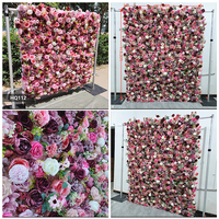Mur de fleurs artificielles beige à motif floral avec support en tissu pour la beauté intérieure et l'aménagement des maisons