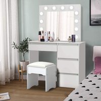 Coiffeuse Vanity Table style hollywoodien avec miroir Ensemble de coiffeuse bon marché