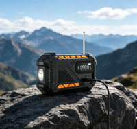 WB AM FM 14800MWH Tragbare Batterie-Notfallradio mit Solar- und Handkurbel für Zuhause, Wetter und SOS