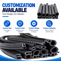 Joint d'étanchéité en caoutchouc EPDM avec bulbe supérieur, garniture de bord à pression pour portière de voiture, joint d'étanchéité pour auto, camion, camping-car, bateau, compatible avec les bords de 1/16 pouce