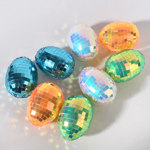 Silver Reflection Disco Ball PET Teen Easter Mirror Eggs Christmas Decoration Hot Selling Resurrection Egg Halloween - Product Image 2