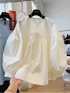 Camisa <span class=keywords><strong>de</strong></span> Mujer al por Mayor, Primavera 2026, Nueva <span class=keywords><strong>Moda</strong></span>, Elegante, Casual, Cuello Redondo, Color Sólido, Manga Larga - Product Image 5