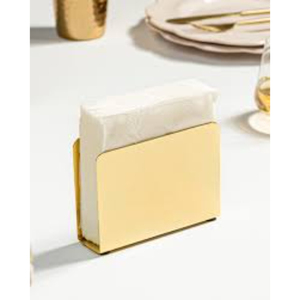 Support de serviettes décoratif classique en métal de qualité supérieure, base rectangulaire large, pieds surélevés pour la stabilité, multi-usages - Product Image 2