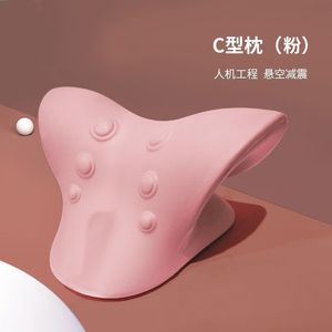 Oreiller en forme de C rose, soutien ergonomique pour le massage du cou, soulagement des douleurs cervicales, utilisation à domicile - Product Image 1