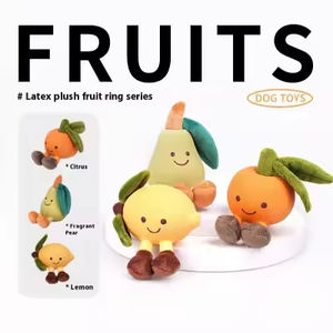 Gıcırtılı meyve desen kısa peluş köpek lateks interaktif köpek Squeak oyuncaklar - Product Image 2