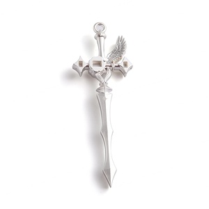 Colgante de Metal con Diseño Creativo en Forma de Espada, Color Plateado, para Regalo, Manualidades y Decoración - Product Image 4