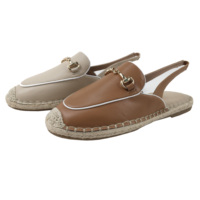 Espadrilles élégantes à logo personnalisé en vente en gros, sandales d'extérieur à la mode, chaussures décontractées à bride arrière 2025 en toile