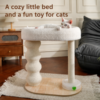 Arbre à chat moderne tout-en-un avec condo, poteaux à gratter en sisal, meuble d'escalade pour chat, griffoir en carton durable pour animaux de compagnie