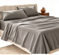 Ensemble de housse de couette en fibre de bambou 100% premium, tissage satiné, 400TC, certifié Oeko-Tex, taille Queen, ensemble de literie quatre pièces