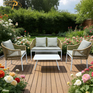 Conjunto de Sofás de Patio Comerciales, Muebles de Exterior, Conjunto de Sofás de Ratán Pequeños y Económicos para <span class=keywords><strong>Jardín</strong></span> - Product Image 6