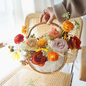 <span class=keywords><strong>Cesto</strong></span> di Fiori Intrecciato in Canna con Erba Verde in Vaso, <span class=keywords><strong>Cesto</strong></span> di Fiori in Bambù Intrecciato - Product Image 2