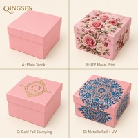 Boîte cadeau de luxe élégante en carton rose personnalisé avec estampage à chaud doré, insert en velours noir, pour emballage de parfum et cadeaux