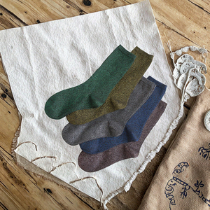 Wholesale Fashion Women Metallic Socks for Spring Autumn Breathable Crew Gold Silver Shimmer <b>Glitter</b> Shiny <b>Yarn</b> Woven Ladies' - Product Image 3