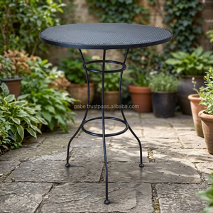 Industrial Bar <b>Table</b> <b>Extendable</b> Convertible <b>Dining</b> <b>Table</b> Black Iron Modern Minimalist Design for Home Park Outdoor-Friendly Use - Product Image 2