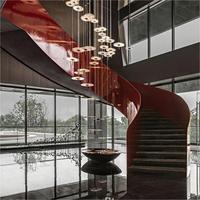 Escalier d'intérieur moderne personnalisé Escalier d'intérieur moderne avec marches en arc spiralé en marbre noir clair Escaliers d'intérieur