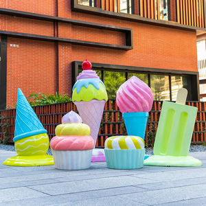 Estatua de cono de helado de fibra de vidrio personalizada, escultura grande de helado para decoración de exhibición de ventanas, 2022 - Product Image 4