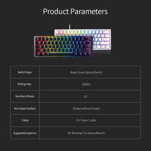 הצייד סוג מיני באיכות גבוהה צורה 60% גורם מכני ארגונומי לוח מקשים מכני ממשק usb עבור PC PS - Product Image 6