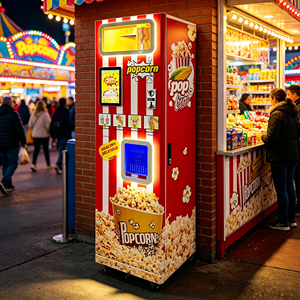 Kiosco Inteligente para Venta de Palomitas de Maíz, Pantalla Táctil de 32 Pulgadas, Máquina Expendedora de Palomitas de Maíz de Autoservicio 24H con Función de Descarga Automática de Vasos - Product Image 1